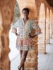 Isla Bonita by SIGRIS Kleid in Orange/ Türkis/ Creme