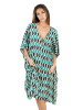 Isla Bonita by SIGRIS Seiden-Kaftan in Türkis/ Creme/ Anthrazit