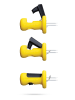 Dreamfarm 4er-Set: Maiskolbenhalter ''Lockorns'' in Gelb - (L)3 cm