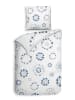 Heckett Lane Satijnen beddengoedset "Zoe" blauw/wit