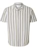 SELECTED HOMME Hemd in Beige/ Weiß
