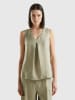 Benetton Leinen-Blusentop in Khaki
