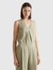 Benetton Leinen-Blusentop in Khaki