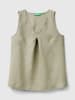 Benetton Leinen-Blusentop in Khaki