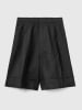 Benetton Lniane bermudy w kolorze czarnym