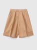 Benetton Leinen-Bermudas in Hellbraun