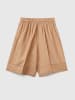 Benetton Leinen-Bermudas in Hellbraun