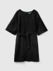 Benetton Leinen-Kleid in Schwarz