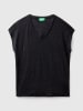 Benetton Leinen-Shirt in Schwarz