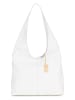 Lucca Baldi Leder-Schultertasche "Barga" in Weiß - (B)33 x (H)32 x (T)4 cm