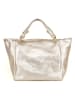 Lucca Baldi Leren shopper "Gimignano" goudkleurig - (B)45 x (H)50 x (D)20 cm