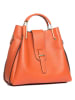 Lucca Baldi Leder-Henkeltasche "Vinci" in Orange - (B)33 x (H)28 x (T)13 cm