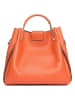 Lucca Baldi Leder-Henkeltasche "Vinci" in Orange - (B)33 x (H)28 x (T)13 cm