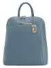 Lucca Baldi Leder-Rucksack "Cervia" in Blau - (B)35 x (H)33 x (T)12 cm