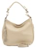 Lia Biassoni Leder-Schultertasche "Monate" in Beige - (B)36 x (H)26 x (T)10 cm