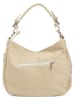 Lia Biassoni Leder-Schultertasche "Monate" in Beige - (B)36 x (H)26 x (T)10 cm