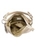 Lia Biassoni Leder-Schultertasche "Monate" in Beige - (B)36 x (H)26 x (T)10 cm