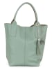 Pia Sassi Leder-Schuktertasche "Monte Cimone" in Grün - (B)28 x (H)35 x (T)17 cm