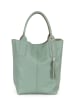Pia Sassi Leder-Schuktertasche "Monte Cimone" in Grün - (B)28 x (H)35 x (T)17 cm