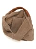 Mila Blu Leder-Schultertasche "Mirtillo" in Beige - (B)39 x (H)34 x (T)8 cm