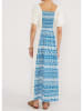 Blutsgeschwister Jurk "Grapewine Goddessmyth of mykonos" wit/blauw