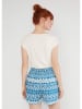 Blutsgeschwister Shorts "Summercamp Scoutmyth of mykonos" in Blau/ Weiß