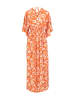 Blutsgeschwister Jurk "So Me Monotropical" oranje/wit