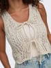 ONLY Gebreide gilet crème