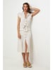 Lin Passion Leinen-Kleid in Creme
