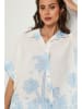 Lin Passion Blouse lichtblauw/crème