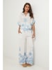 Lin Passion Hose in Creme/ Hellblau