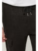 Lin Passion Leinen-Cargobermudas in Schwarz