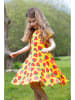 Frugi Sukienka "Spring Skater" w kolorze żółto-czerwonym