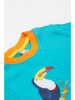 Frugi Koszulka "Penryn Panel" w kolorze granatowo-turkusowo-niebieskim
