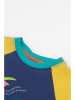Frugi Koszulka "Renny Raglan" w kolorze granatowo-żółto-turkusowym