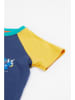 Frugi Koszulka "Renny Raglan" w kolorze granatowo-żółto-turkusowym