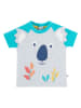 Frugi Shirt "Happy Raglan" in Türkis/ Grau