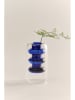 Jotex Vaas "Tilo" transparant/blauw - (H)15 x Ø 8 cm