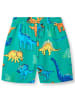 Småfolk Shorts "Dinosaurier" in Türkis/ Bunt
