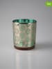 AM Design 2-delige set: windlichten turquoise/goudkleurig - (H)10 x Ø 12 cm