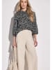 Street One Bluse in Schwarz/ Beige