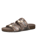 s.Oliver Leren slippers zilverkleurig