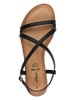 s.Oliver Leder-Sandalen in Schwarz