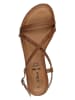 s.Oliver Leder-Sandalen in Hellbraun