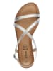 s.Oliver Leder-Sandalen in Silber