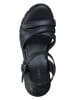s.Oliver Leren sleehaksandalen zwart