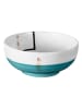 Folkifreckles Kom "Splash" wit/turquoise - Ø 15 cm