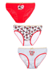 Disney Minnie Mouse 3er-Set: Slips "Minnie" in Weiß/ Rot/ Grau