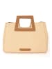 maison héritage PARIS Leder-Henkeltasche "Jane Paille" in Beige - (B)35 x (H)25 x (T)15 cm