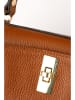 maison héritage PARIS Leder-Schultertasche "Talia" in Hellbraun - (B)31 x (H)25 x (T)11 cm